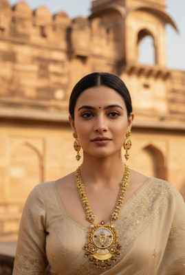 Statement Royale Brass Gold Jewellery Set(Pack of 1)