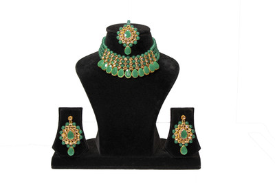 Nifty Mother of Pearl Gold-plated Green Jewellery Set(Pack of 4)