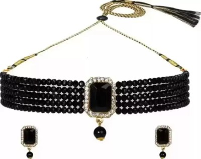 CATALYST Alloy Gold-plated Black Jewellery Set(Pack of 1)