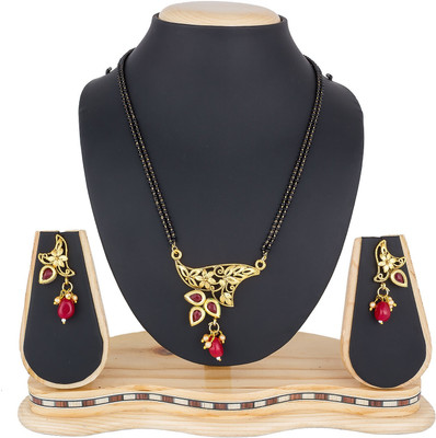 LUXOR Alloy Gold-plated Black, Gold Jewellery Set(Pack of 1)