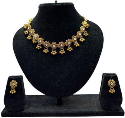 MODELFLUX Brass Gold, White Jewellery Set(Pack of 1)