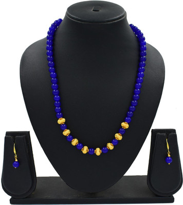 Sandhya Designer Studio Stone Blue Jewellery Set(Pack of 1)