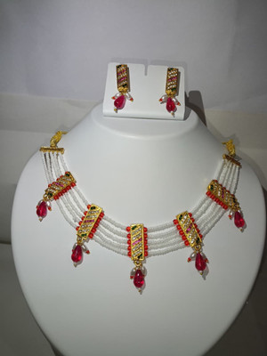 tenishq Silver, Alloy Silver, Gold-plated, 958 Silver Silver, Red, Rose Gold, Gold Jewellery Set(Pack of 1)