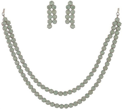 GEMRON JEWEL Alloy Rhodium Turquoise Jewellery Set(Pack of 1)