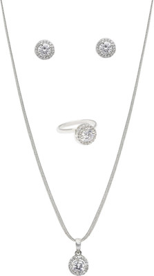 fabula Alloy Silver Silver, White Jewellery Set(Pack of 3)