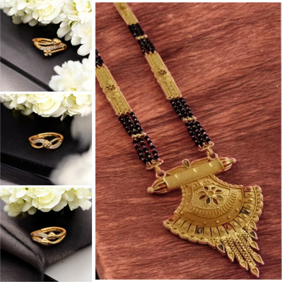 Hetshree Brass Gold-plated Gold, Multicolor Jewellery Set(Pack of 4)