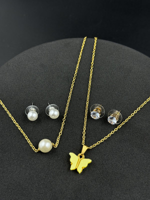 BOGHRA SALES Copper, Alloy Gold-plated, Silver Yellow, Gold, White Jewellery Set(Pack of 1)