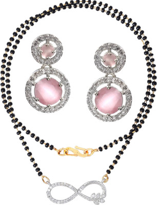 Charms Alloy Gold-plated Pink Jewellery Set(Pack of 1)