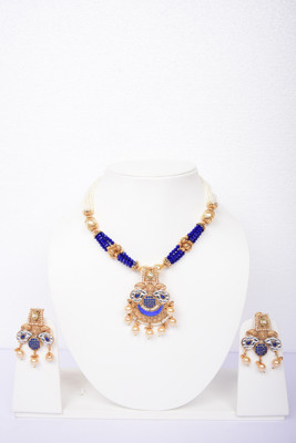 Namokriti Alloy Gold-plated Blue, Gold, White Jewellery Set(Pack of 1)