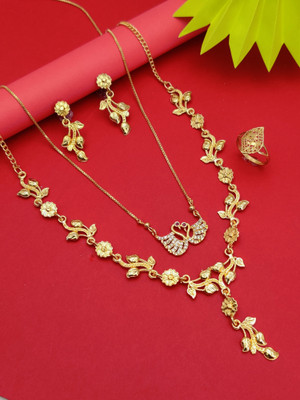 DHARM JEWELS Alloy Gold-plated Gold Jewellery Set(Pack of 1)