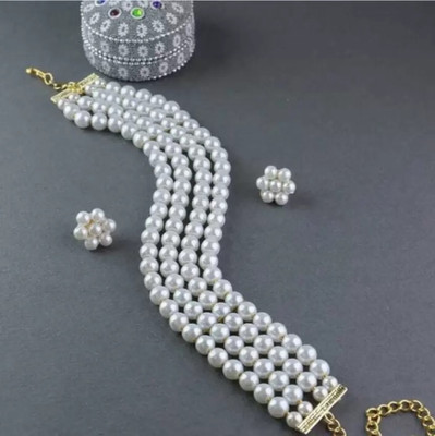 DENICRAAS Alloy Gold-plated White Jewellery Set(Pack of 1)