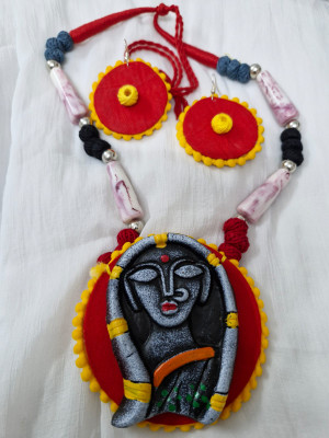 NEW SUJATAS CREATION Fabric Red Jewellery Set(Pack of 1)