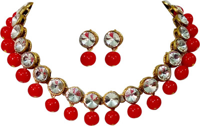 JN Handicraft Brass Copper Red Jewellery Set(Pack of 1)