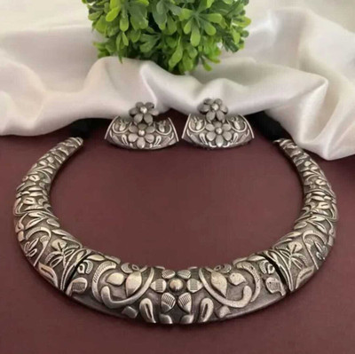 LOVEOXIDISED Alloy Brass Silver Jewellery Set(Pack of 1)