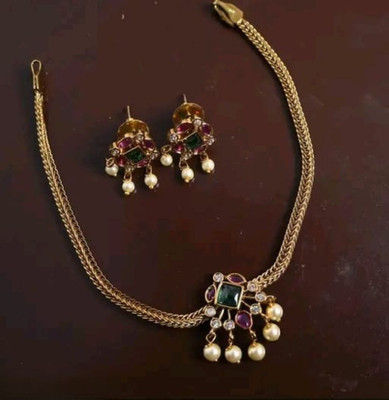 NAKMAN JEWELLERY Brass, Copper Gold-plated Gold Jewellery Set(Pack of 1)