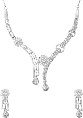 YELLOW CHIMES Brass Rhodium Silver Jewellery Set(Pack of 1)