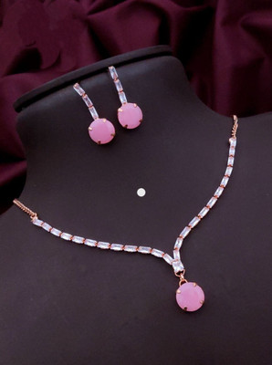 SHIVAY FASHION HUB Alloy Silver Rose Gold Jewellery Set(Pack of 1)
