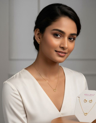 kiyu ziyu Stainless Steel Gold-plated Gold Jewellery Set(Pack of 1)