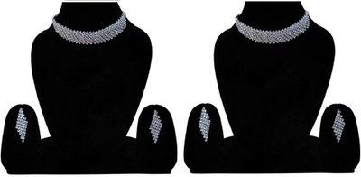 Asl World Metal Silver Multicolor Jewellery Set(Pack of 2)