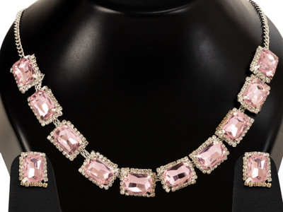 LILY Brass Gold-plated Pink Jewellery Set(Pack of 1)