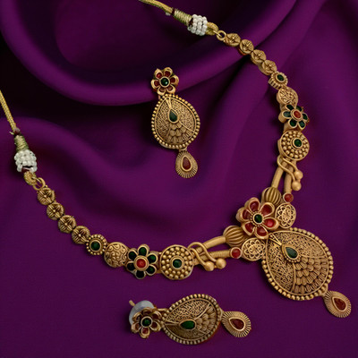 YIMBLI Brass Gold-plated Gold Jewellery Set(Pack of 1)