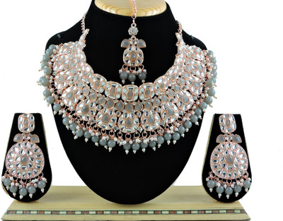 VATSALYA creation Alloy Gold-plated, Silver Grey Jewellery Set(Pack of 1)