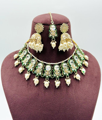 waheguru Brass Gold-plated Multicolor Jewellery Set(Pack of 1)