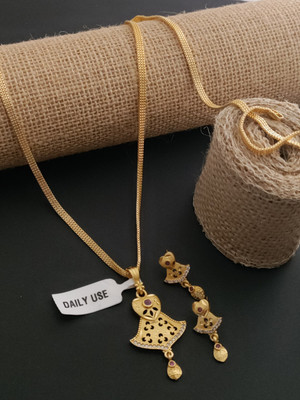 Shree Fashions World Brass Gold-plated Gold Jewellery Set(Pack of 1)