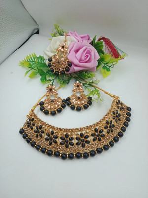 Kaima Brass Black Jewellery Set(Pack of 1)