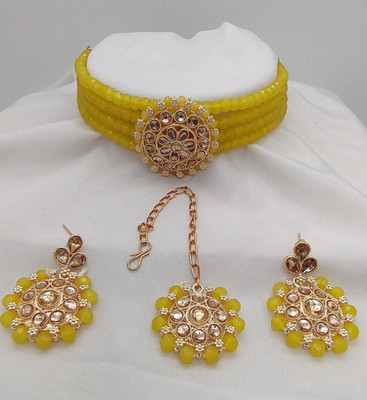 house of common Alloy Gold-plated Yellow Jewellery Set(Pack of 3)