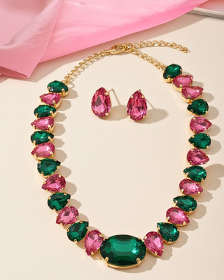 MANSIYAORANGE Alloy Gold-plated Multicolor Jewellery Set(Pack of 1)