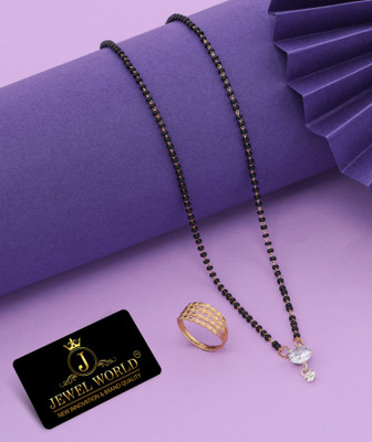 Bright STYLE Metal, Alloy Gold-plated Gold, Black Jewellery Set(Pack of 1)