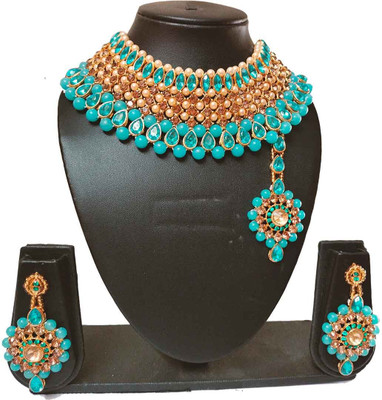 ANRA JEWEL Alloy Blue, Gold Jewellery Set(Pack of 4)