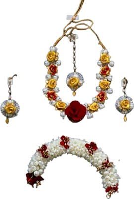 anagha Fabric Red, Yellow Jewellery Set(Pack of 1)