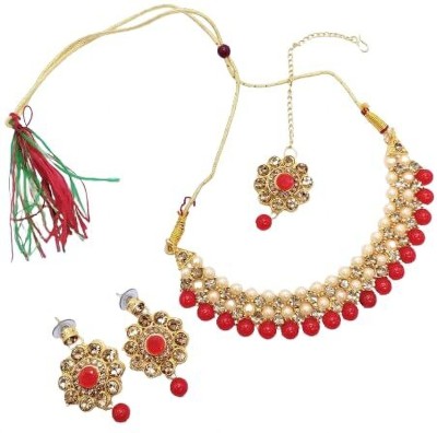 Shree Shyam Alloy Red Jewellery Set(Pack of 1)