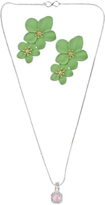 SRK Fashions Alloy Pink, Green Jewellery Set(Pack of 1)