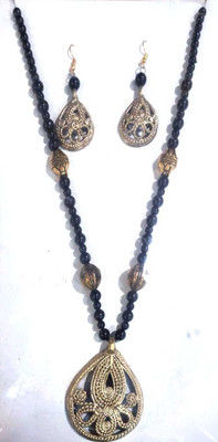 Jharcraft Brass Blue Jewellery Set(Pack of 1)