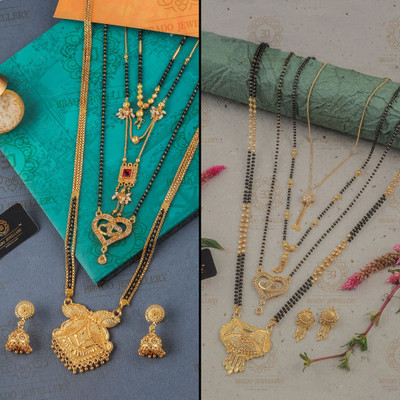 Sangria Brass Gold-plated Gold Jewellery Set(Pack of 2)
