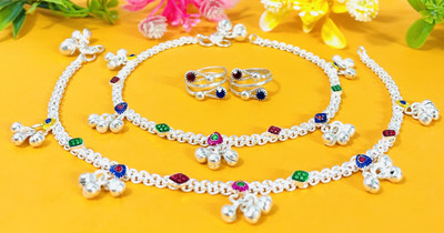 AamNa Enterprises Alloy Silver Silver Jewellery Set(Pack of 4)