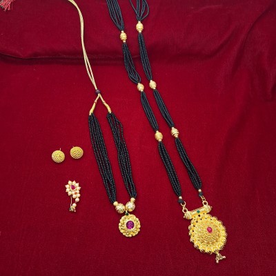 Swaroop Designer Copper Gold-plated Gold Jewellery Set(Pack of 1)