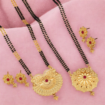 Seora Alloy Gold-plated Gold Jewellery Set(Pack of 4)
