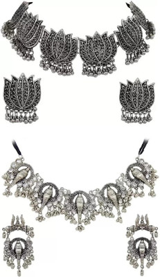 ZUKHRUF Oxidised Silver Silver Jewellery Set(Pack of 2)