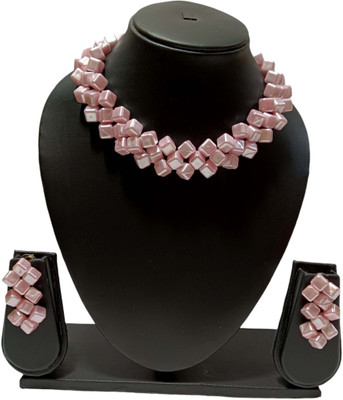 UTTARAI Alloy Gold-plated Pink Jewellery Set(Pack of 1)