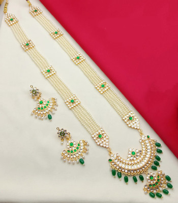 MFC Alloy Gold-plated Green Jewellery Set(Pack of 3)