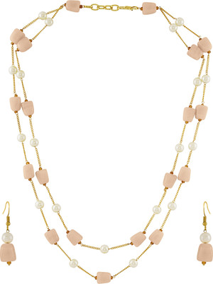 Teejh Alloy Gold-plated Orange, Gold Jewellery Set(Pack of 3)