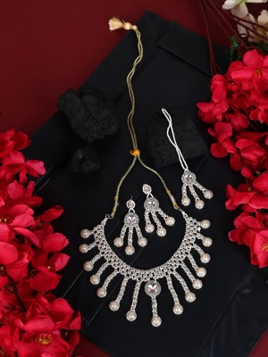 BHANA FASHION Brass Gold-plated White Jewellery Set(Pack of 4)