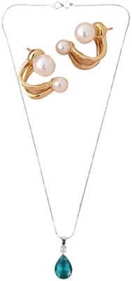 SRK Fashions Stone Green, Gold Jewellery Set(Pack of 1)