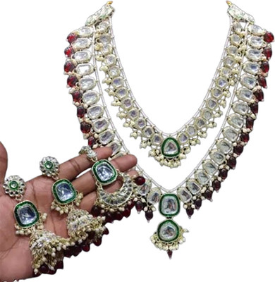 Sukhigold Alloy Gold-plated Maroon Jewellery Set(Pack of 1)