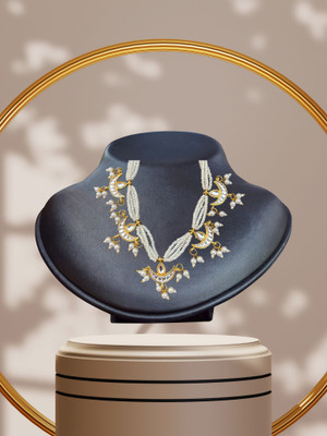 brassjewel Brass White, Gold Jewellery Set(Pack of 1)