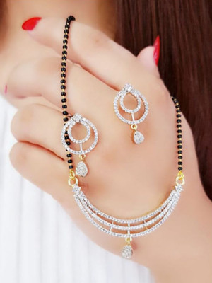 Navya COLLECTION Alloy Gold-plated White Jewellery Set(Pack of 1)